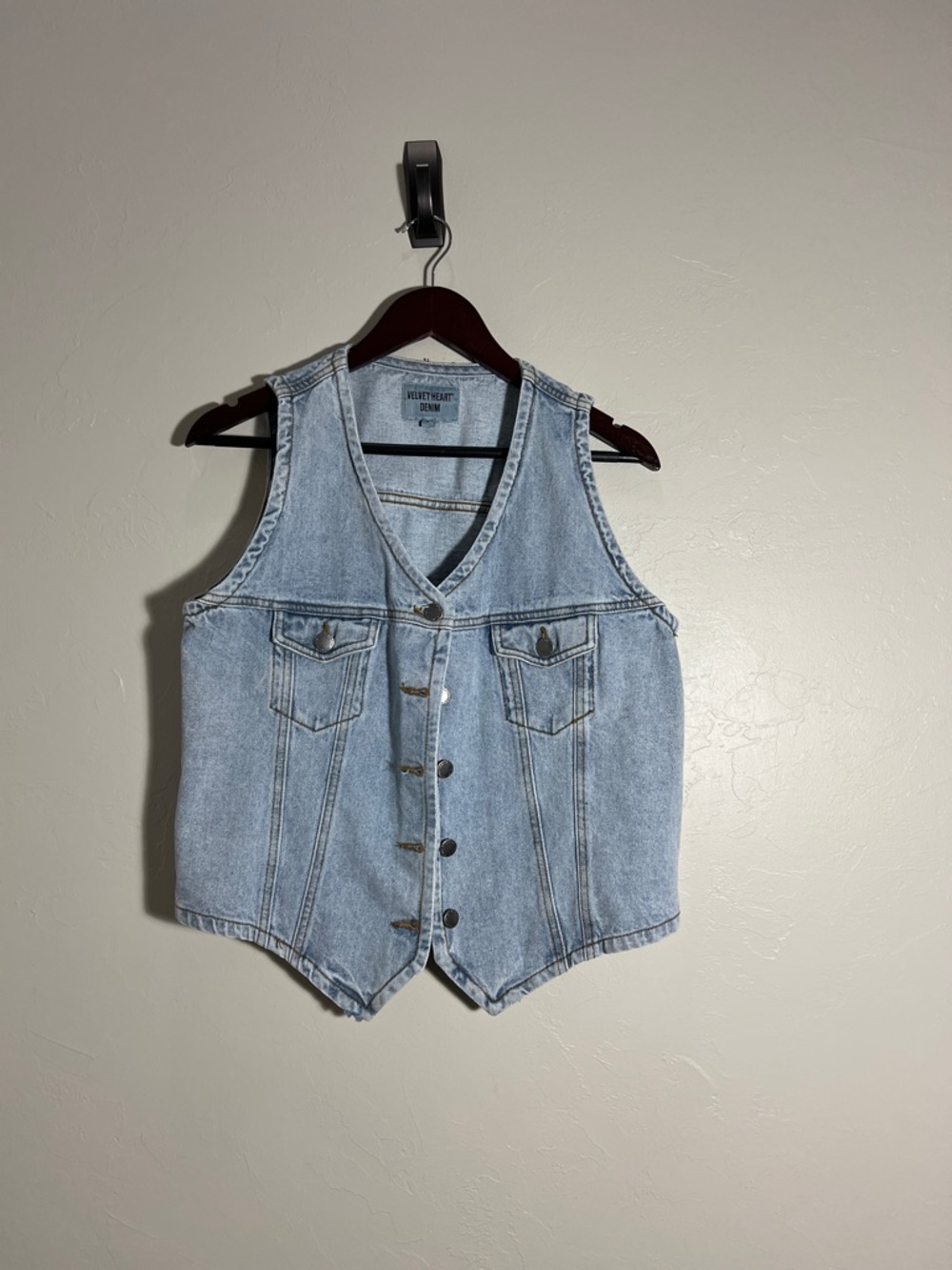 Velvet Heart Light Blue Denim Vest with Label